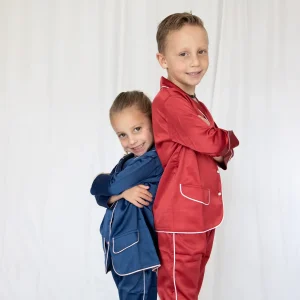 Pijama de Satin Unisex, Roja