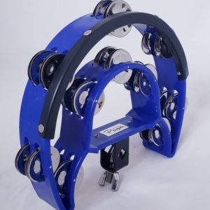Pandereta Hihat Parquer Medialuna Doble 40 Sonajas Azul
