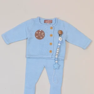 Conjunto Tejido con Botones, Azul