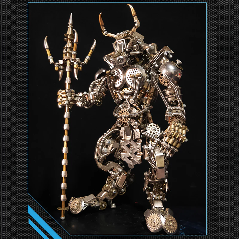 Minotauro Cabeza de Toro Criatura Mítica Metal 3D - Imagen 6