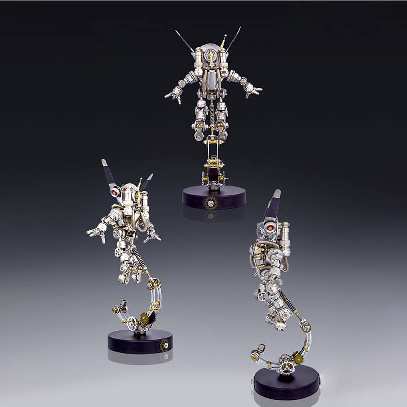 Conejo Astronauta Espacial Cyberpunk Metal 3D - Imagen 3