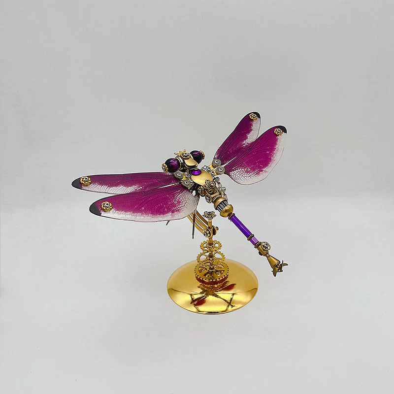 Libélula Morada Roja Steampunk Metal 3D - Imagen 9