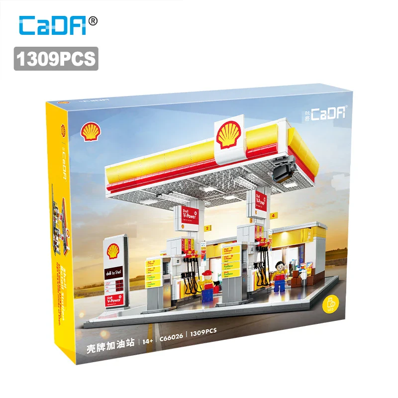 CaDA DIY Shell estación al por menor C66026W estación de gasolina de lavado de coches bloque de construcción de coche - Imagen 9
