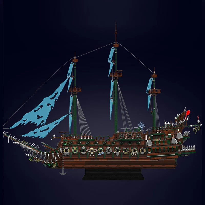 Mould King 13218, barco pirata MOC Flying Ductchman, montaje de bloques de construcción modelo de barco - Imagen 5