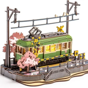 Robotime-rompecabezas 3D Sakura Journey, modelo DIY, juguete de construcción con luz LED, Kits de artesanía de madera, Hobby de Tram para niños, regalo de rompecabezas
