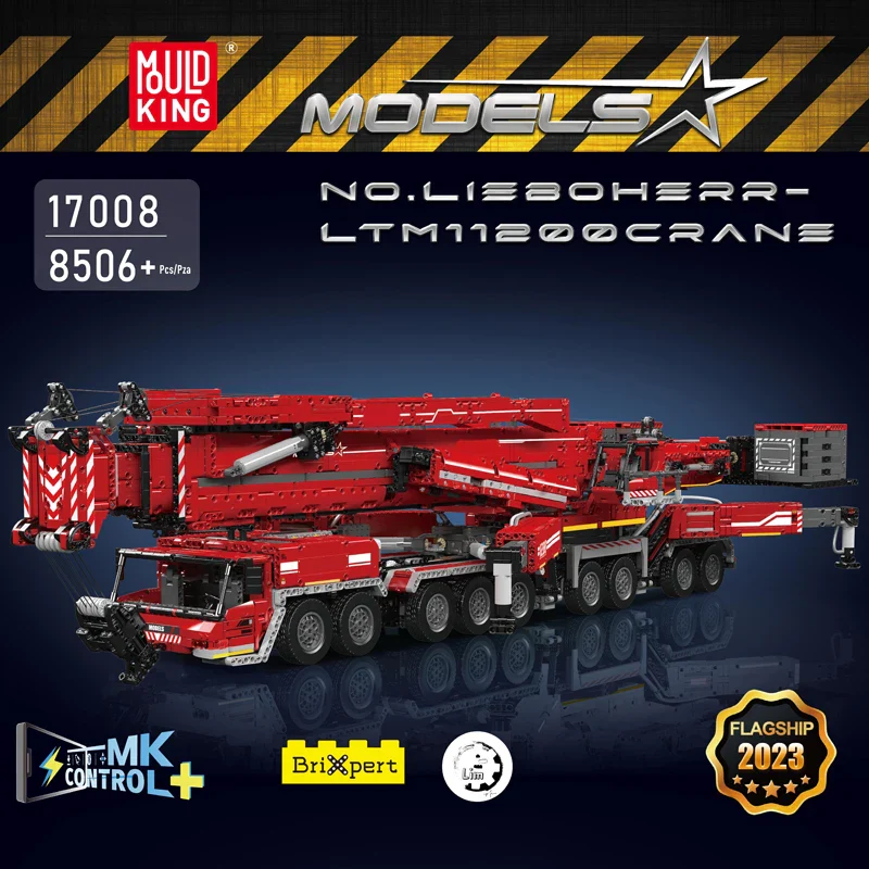 Mould King 17007 17008 Camión Técnico de Juguete, Grúa Liebherr LTM 11200 RC, Bloques de Construcción, Ladrillos - Imagen 5
