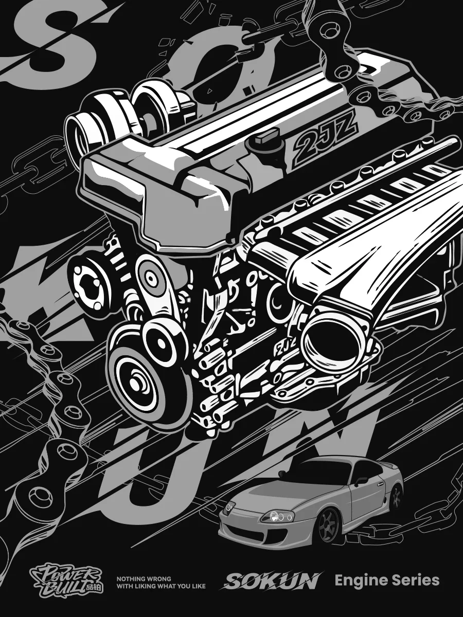2JZ-GTE bloques de construcción de motor PB8814 técnico SOKUN 2JZ-GTE motor JDM - Imagen 8
