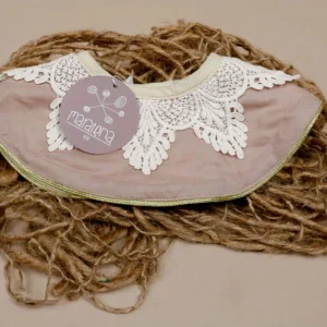 Cuello con Encaje Hueso, Rosa Suave