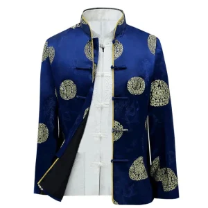 Veste Chinoise Homme  Bleue Marine