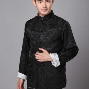 Veste Chinoise Homme  Noire et Blanche
