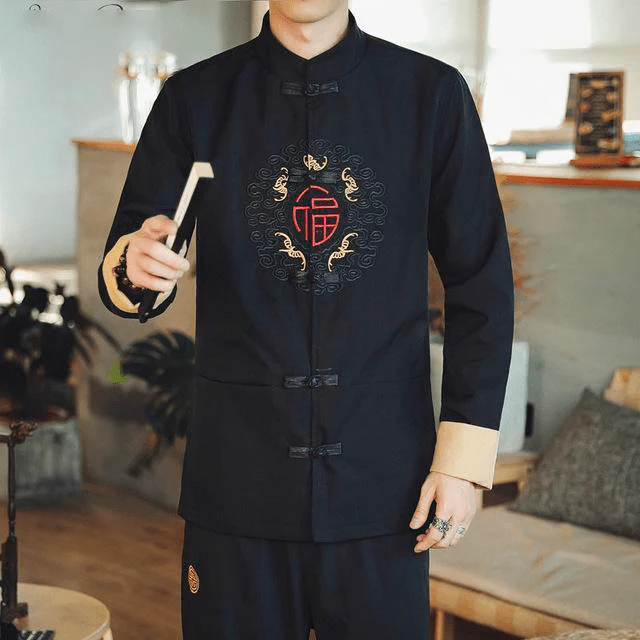 Veste Chinoise Homme Porte Bonheur - Imagen 7